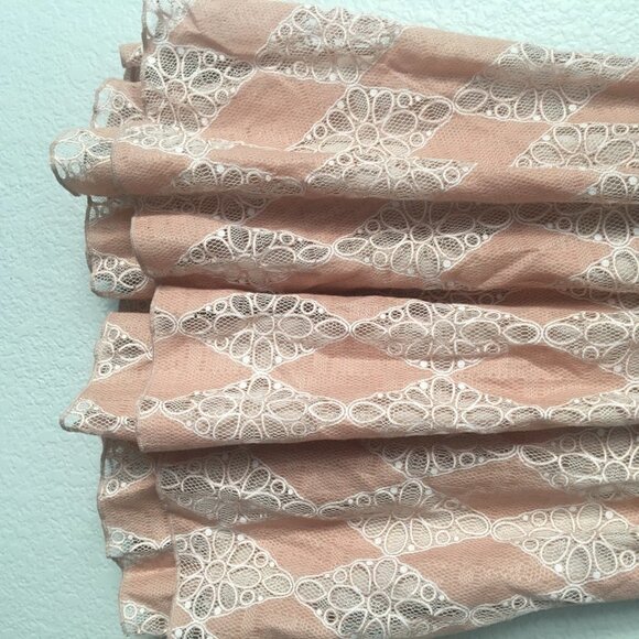 Pink Lace Dress Boho V-neck A-line Small American Rag Sleevless - Picture 13 of 15